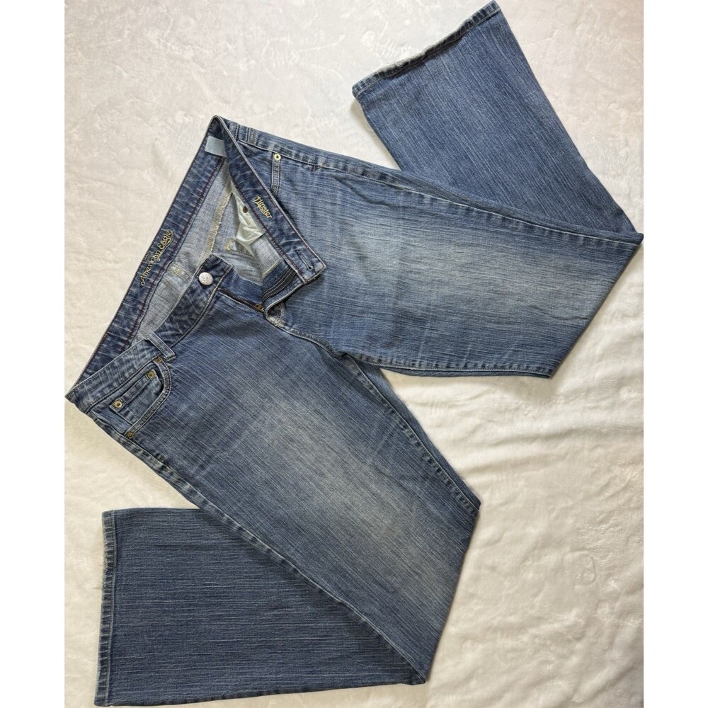 Vintage American Eagle Women's Y2K Hipster Low Rise Flare Jeans RARE SIZE 16L